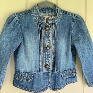 4T Little Girls Designer Denim Dress Jacket